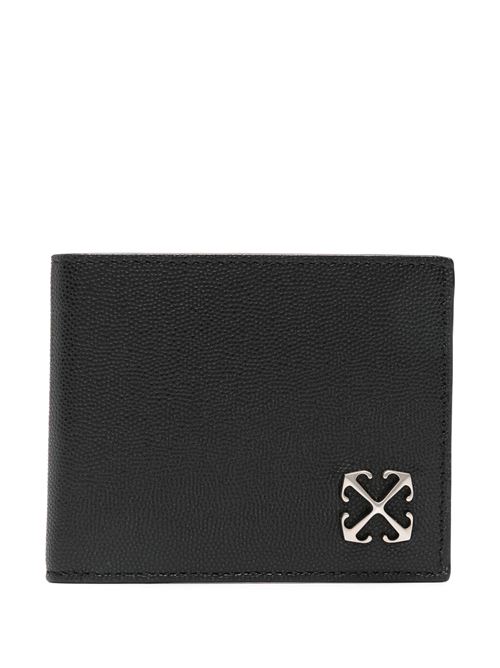 Black calf leather wallet OFF WHITE | OMNC061F24LEA0011000